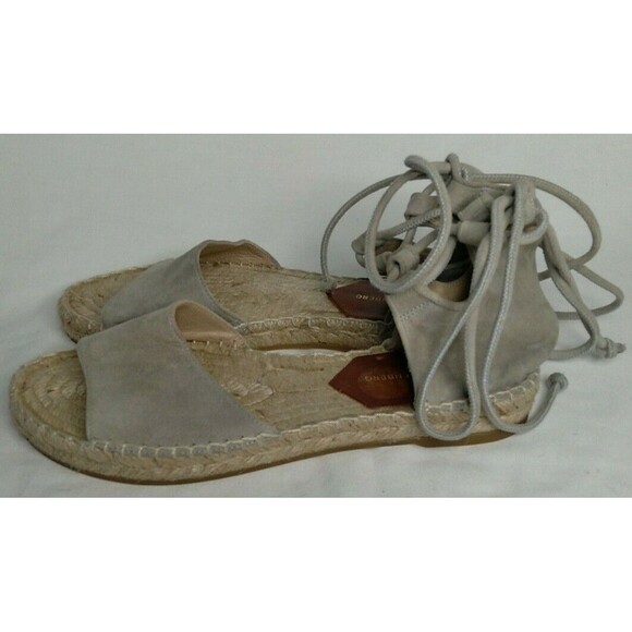 Diane Von Furstenberg Gray Suede Lace Up Sandals Size 6M EUC - Picture 4 of 7